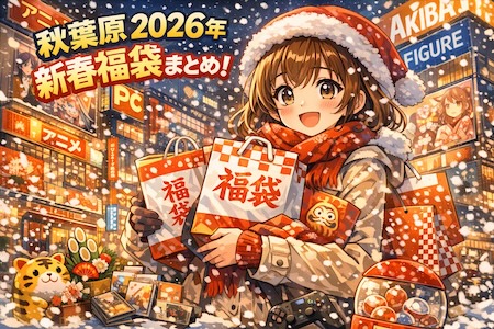 葉原エリアの2026年新春福袋情報を店頭と通販込みで整理。抽選終了や完売も含め、販売方式、価格帯、狙い目、注意点まで最新状況をまとめました。A curated 2026 Akihabara lucky bag guide covering in-store and online deals. We summarize entry methods, price ranges, what to expect, and key cautions, including sold-out and lottery-ended items.