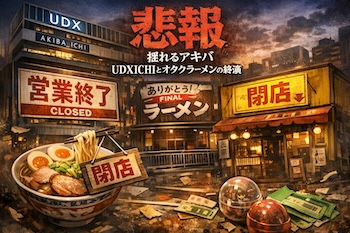 UDX AKIBA_ICHI一時営業終了に粋な一生の閉店ショックが重なった秋葉原について、再開後のテナント構成と使われ方の変化を予測しました。This article predicts how Akihabara’s tenant structure and usage will shift after the closure of AKIBA_ICHI, along with the shock of Iki na Issho’s end.