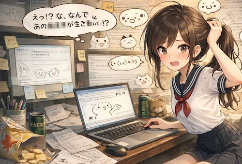 anime girl in school uniform confused by 5ch ASCII art internet forum atmosphere akihabara.site